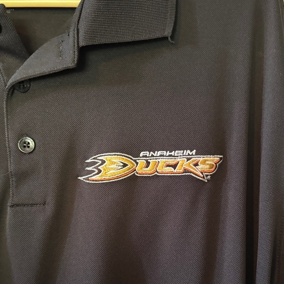 Anaheim Ducks Black Polo Shirt with Embroidered Logo - Picture 2 of 4